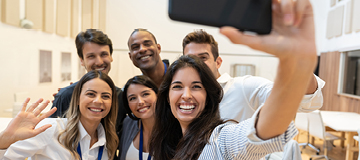 Teachers taking a selfie together